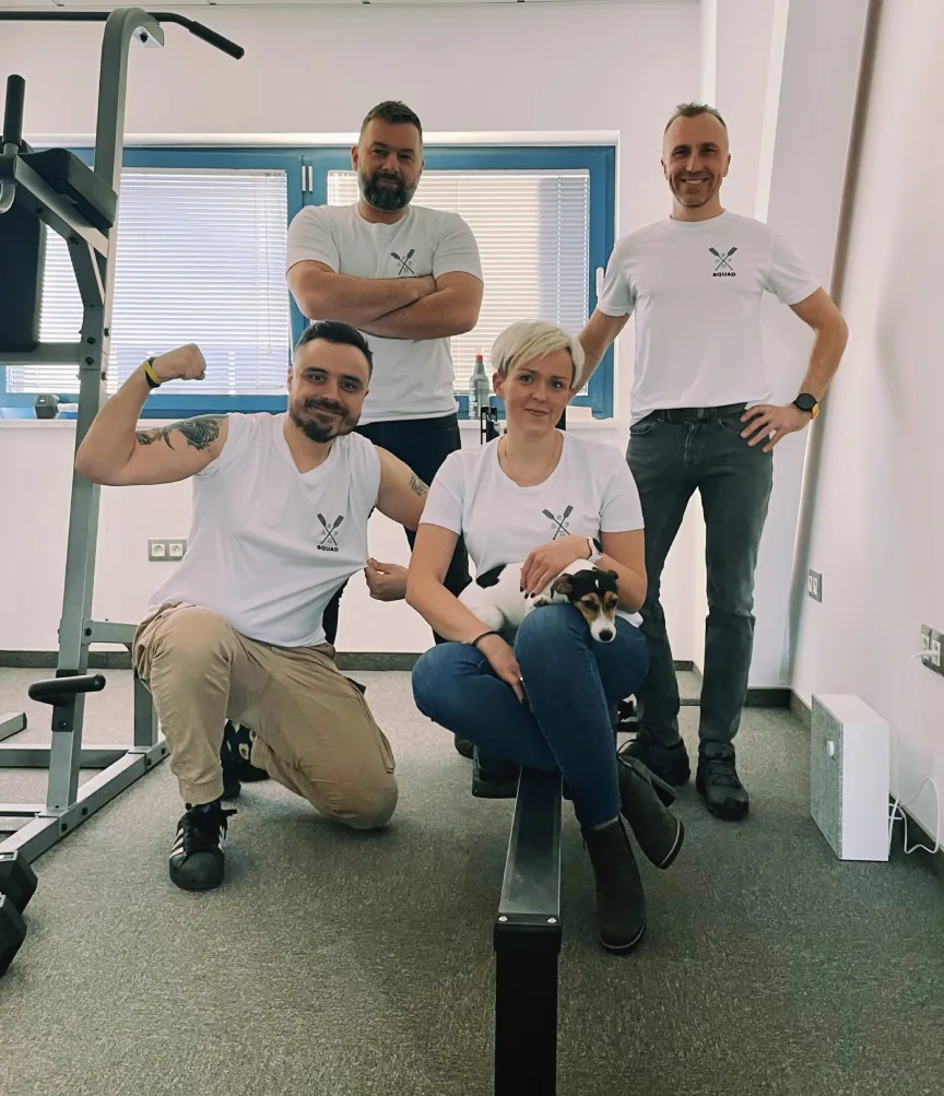 Astrafox employees training together as the ASFX Squad rowing team
