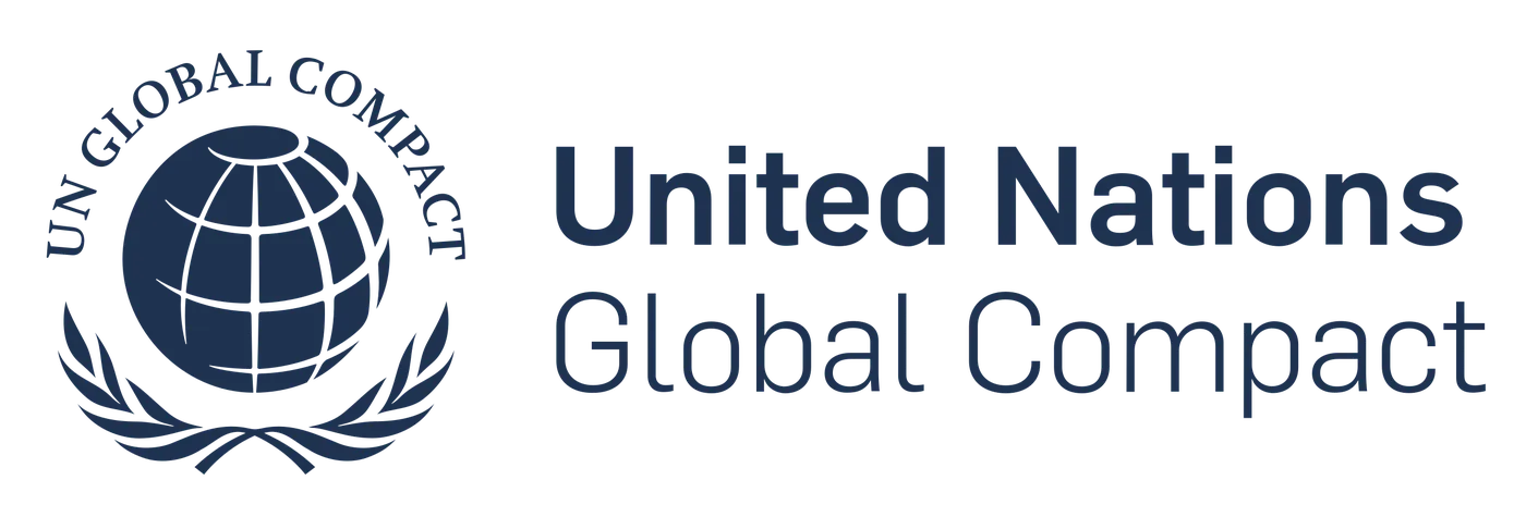 Logo of the United Nations Global Compact initiative joined by Astrafox