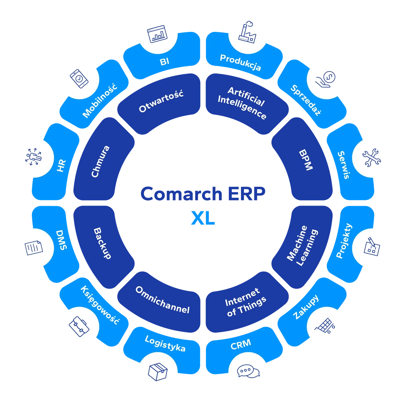 Comarch ERP XL screen used during system maintenance